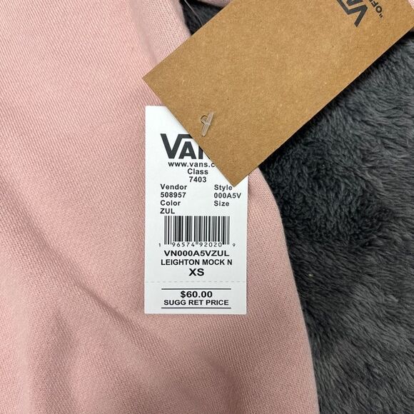 NWT Vans Leighton Half Zip Fleece Pullover Light Pink Size XS - Picture 6 of 8